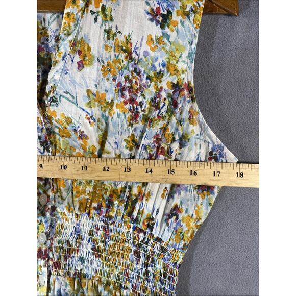 Philosophy Womens Floral Smocked Waist Dress Sleeveless Cottagecore Peasant Sz S - Picture 8 of 14